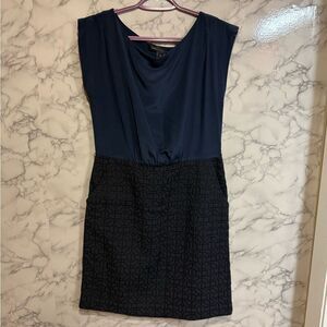 Marc by Marc Jacobs Silk Knee-length Dress Sz 8 Navy Blue Silk Dress